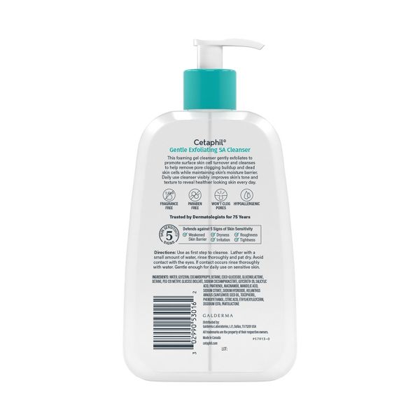 Cetaphil Gentle Exfoliating Salicylic Acid Face Wash Cleanser - Unscented - 16 fl oz