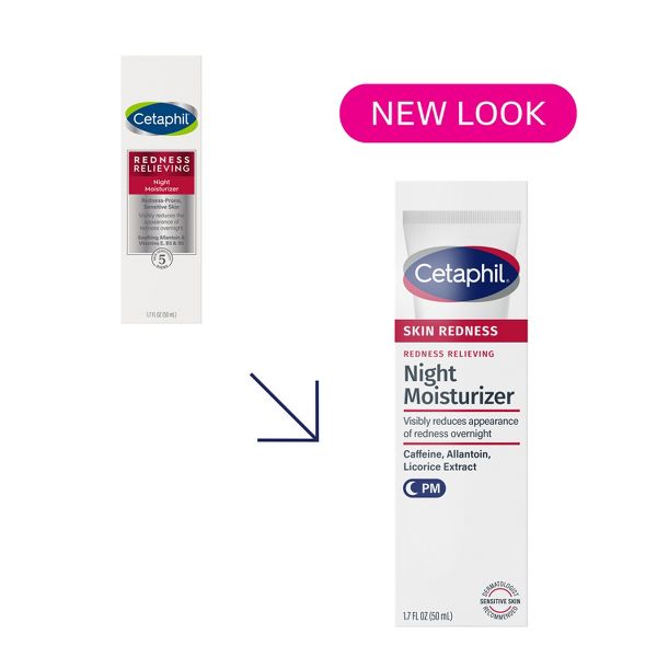 Cetaphil Redness Relieving Night Face Moisturizer - Fragrance Free - 1.7 fl oz