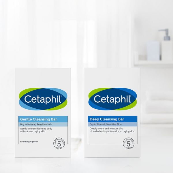 Cetaphil Deep Cleansing Face and Body Bar Soap for Normal to Oily Skin - 3pk/4.5oz